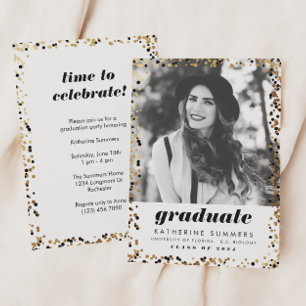 Modern Gold 2024 Photo Graduation Invitations