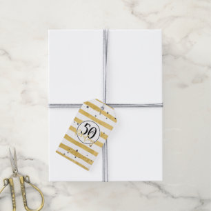 Modern Gold 50 & Fabulous Birthday Gift Tags