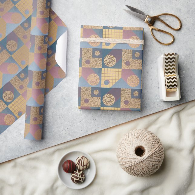 Modern Gold Abstract Geometric Shape Wrapping Paper (Crafts)