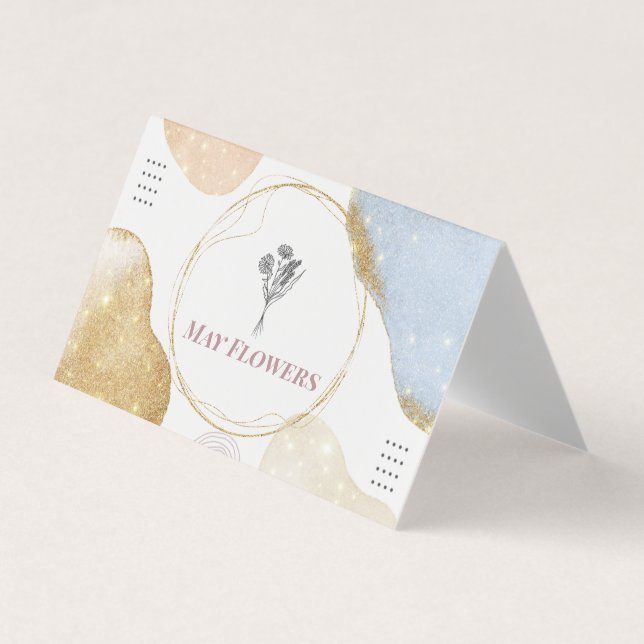 Modern Gold Abstract Shapes   Business Card (Front)