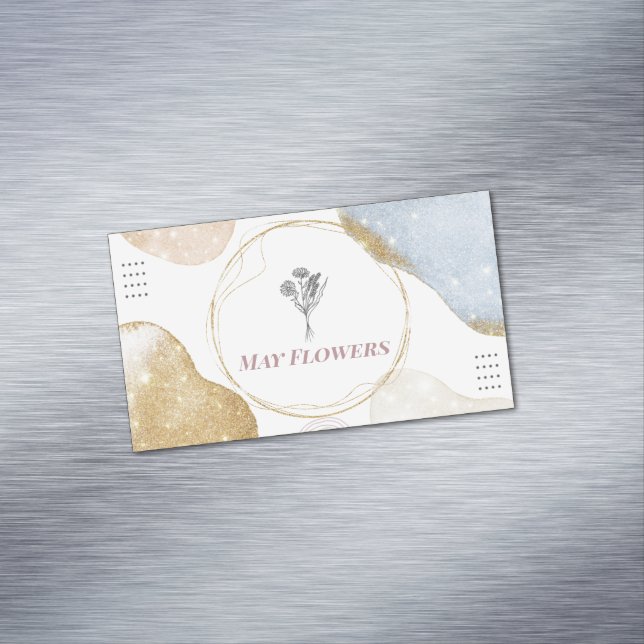 Modern Gold Abstract Shapes    Magnetic Business Card (In Situ)