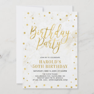 Modern Gold Adult 50th Birthday Party Invitation