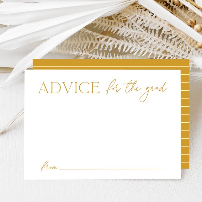 Modern Gold Advice for the Graduate Graduation Enclosure Card (Creator Uploaded)