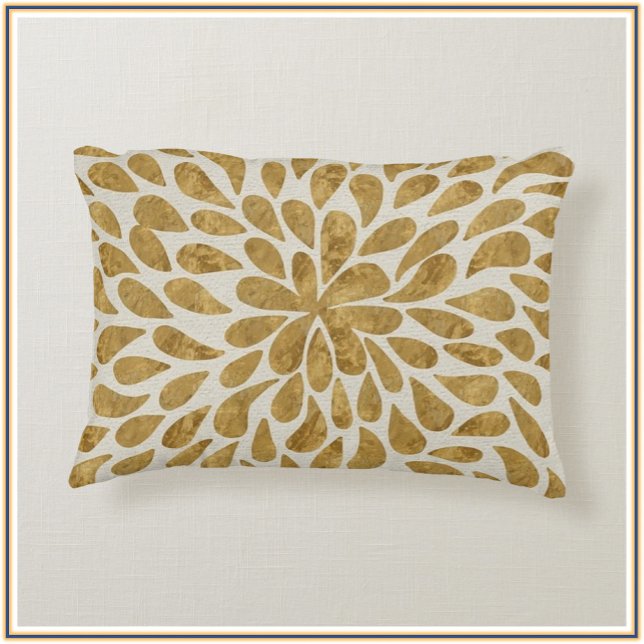 Modern Gold and Beige Teardrops Decorative Cushion (Creator Uploaded)