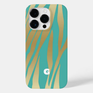 Modern Gold and Blue Teal Case-Mate iPhone 14 Pro Case