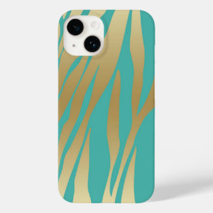 Modern Gold and Blue Teal Case-Mate iPhone 14 Case