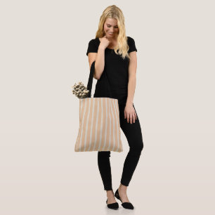 Modern Gold and Cream Striped All-Over-Print Tote Bag