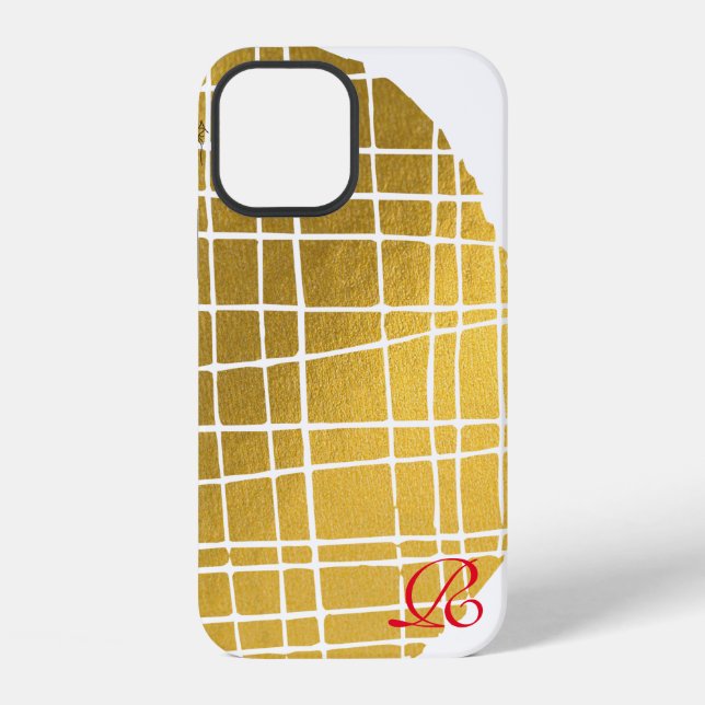 Modern Gold  and Monogram Case-Mate iPhone Case (Back)