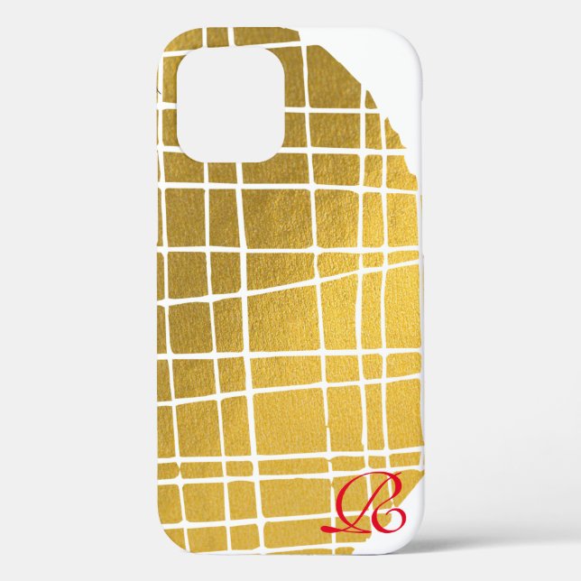 Modern Gold  and Monogram Case-Mate iPhone Case (Back)