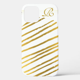 Modern Gold  and Monogram iPhone 12 Case