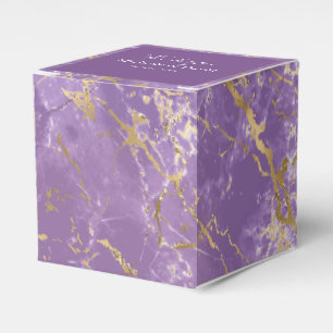 Modern Gold And Purple Marble Wedding Favour Box