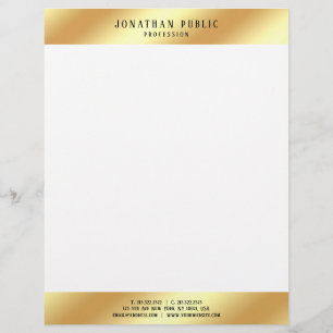 Modern Gold And White Elegant Simple Template Custom Letterhead