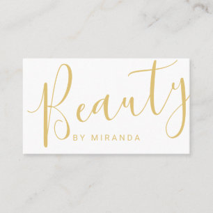 Modern Gold and White Makeup Artist Appointment Card