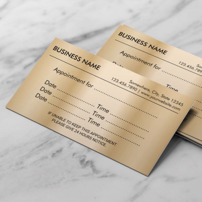 Modern Gold Appointment Reminder Card (Creator Uploaded)