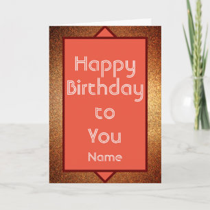 Modern Gold Art Deco Happy Birthday Card