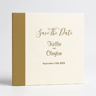 Modern Gold Bar Ivory Save The Date