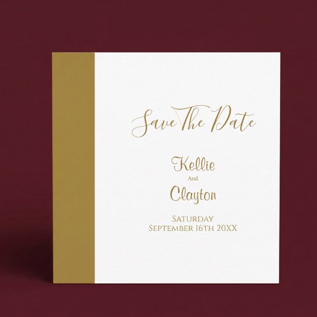 Modern Gold Bar Ivory Save The Date (Creator Uploaded)