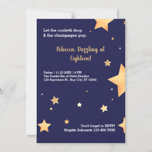 Modern gold birthday magnetic invitation