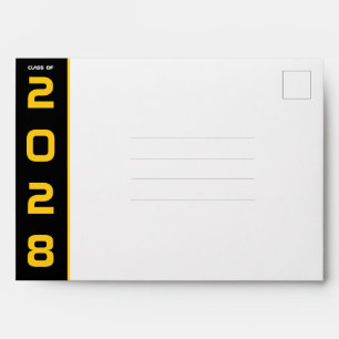 Modern Gold Black Graduation Invitation  Envelope