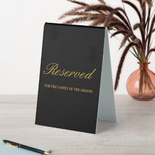Modern Gold Black Script Wedding Reserved Custom  