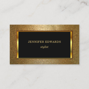 Modern Gold & black stylish chic professional Business Card