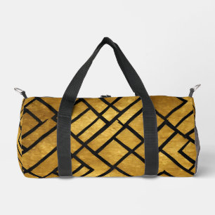 Modern Gold Black Vintage Art Deco Collection Duffle Bag