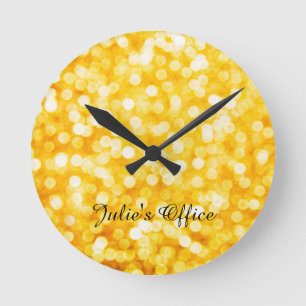 Modern Gold Bokeh Acrylic Wall Clock