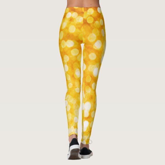 Modern Gold Bokeh Leggings (Back)