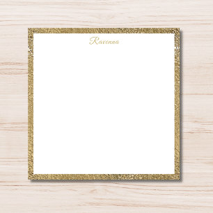 Modern Gold Border Handwriting Personalized Name Card