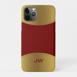 Modern Gold border on dark-red Case-Mate iPhone Case