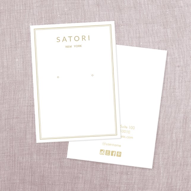 Modern Gold Border  White Earring Jewelry Display (Creator Uploaded)