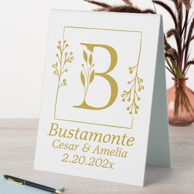 Modern Gold Botanical Letter B  (In SItu (Table))