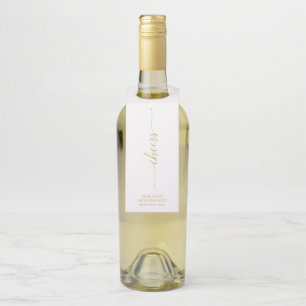 Modern Gold Brush Lettering Cheers Party Bottle Ha Tag