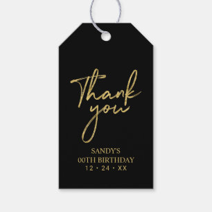 Modern Gold Brush Lettering Party Favour Thank you Gift Tags
