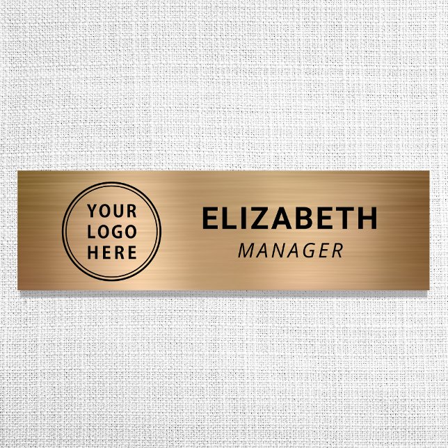 Modern Gold Business Logo Name Tag (Versatile and multi-purpose: our logo name tag is suitable for a wide range of professional settings)