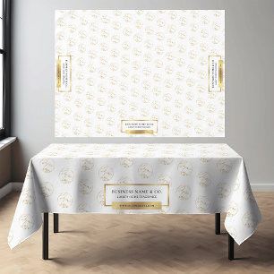 Modern Gold Business Logo Pattern Chic Craft Show Tablecloth