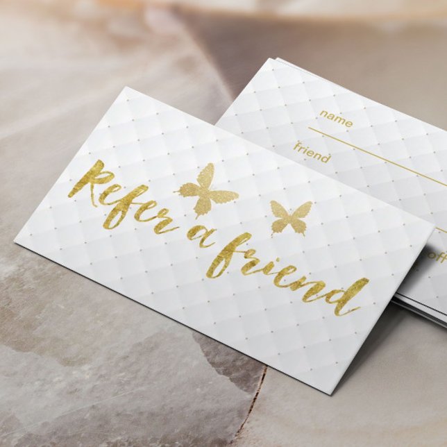 Modern Gold Butterflies Refer a Friend Referral Card (Creator Uploaded)