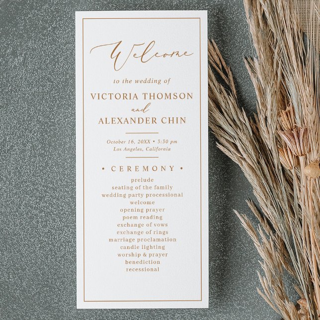 Modern Gold Calligraphy Wedding Programs (Creator Uploaded)