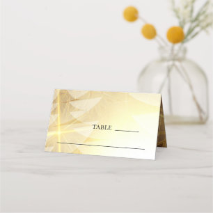 Modern Gold Christmas Stars Pine Trees Holiday Place Card