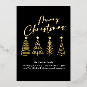 modern gold Christmas Tree Holiday Card