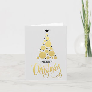Modern Gold Christmas Tree Holiday Card