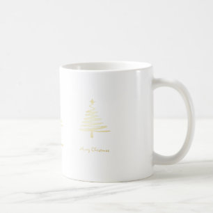Modern Gold Christmas Tree Holiday Coffee Mug
