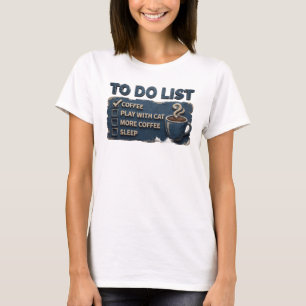Modern Gold COFFEE PLAY WITH CAT Custom Creation T-Shirt