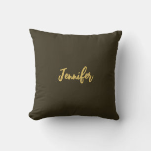 Modern Gold Colour Calligraphy Plain Unique Cushion