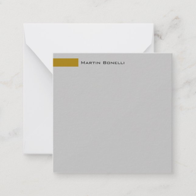 Modern Gold Colour Grey Custom Personal Easy Edit Card (Front)