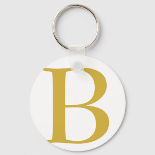 Modern Gold Colour Monogram Add Name Initial Key Ring