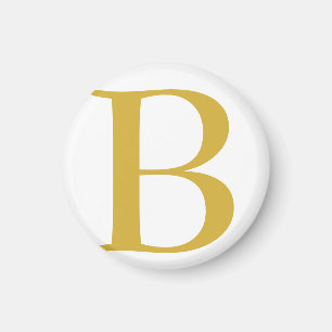 Modern Gold Colour Monogram Add Name Initial Magnet