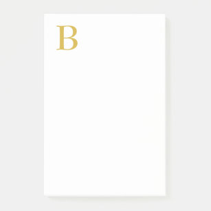Modern Gold Colour Monogram Add Name Initial Post-it Notes
