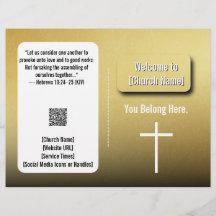 Modern Gold Contemporary Church Bulletin 