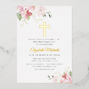 modern gold cross first communion